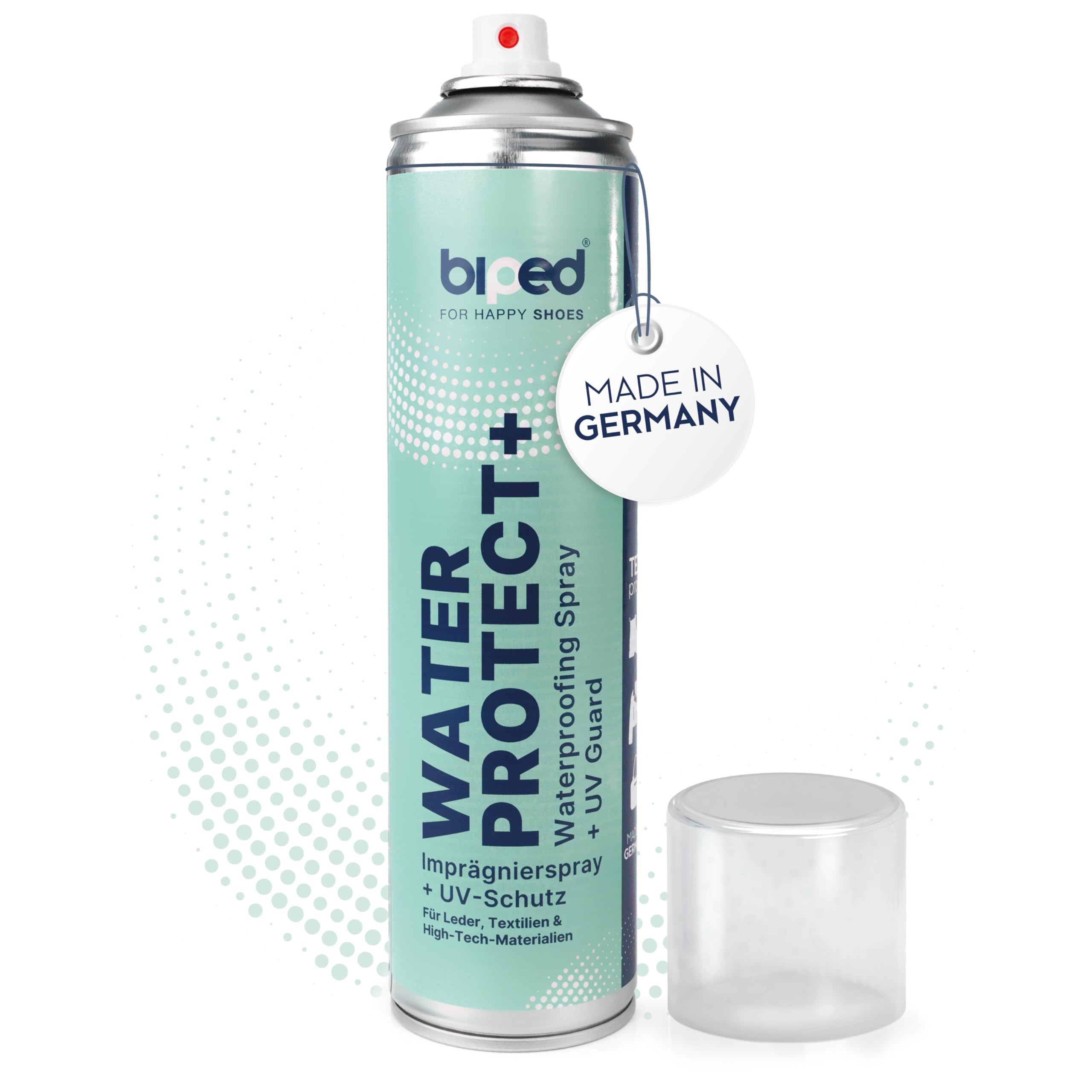 biped WATER PROTECT+ spray imperméabilisant chaussures sans fluor – effet déperlant eau saleté UV – cuir textile matériaux high-tech 400 ml – fabriqué en Allemagne z3000