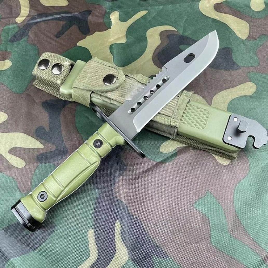 Generisch TEERMA AW8 - Integriertes geschmiedetes gerades Messer im Freien mit fester Klinge, Überlebensmesser, Perfektes Bushcraft Messer Outdoor,Jagdmesser