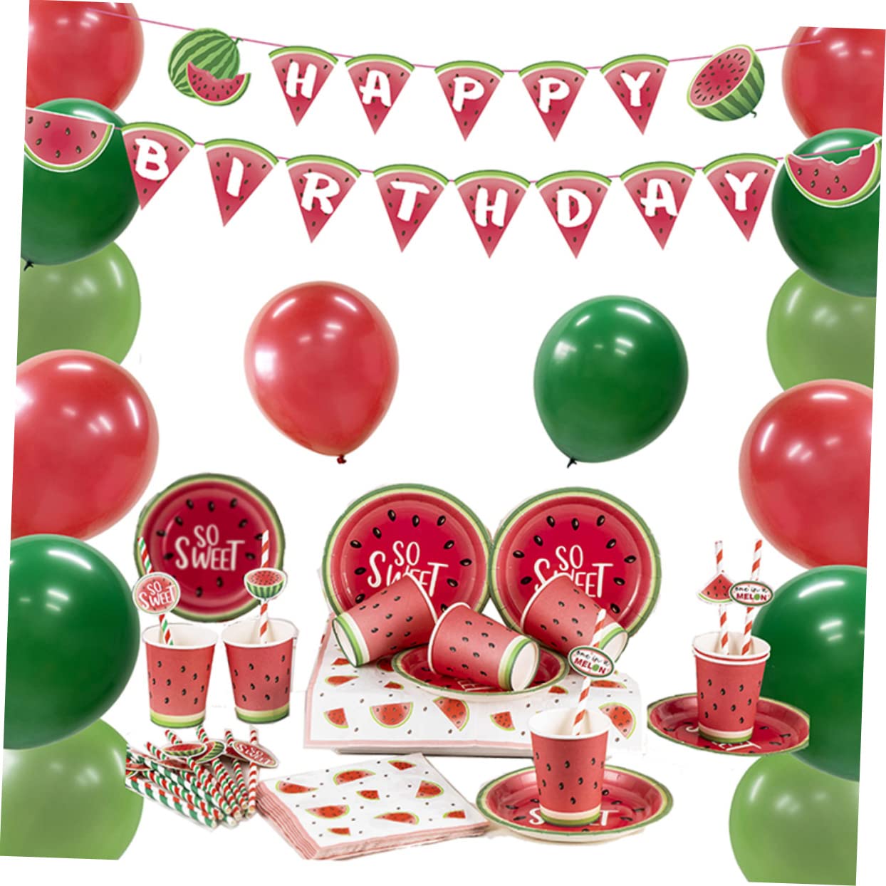 Didiseaon 4 Juegos De Pajitas De Papel Reutilizables Con Temática De Sandía Estilo Hawaiano Decorativas Para Fiestas Y Cócteles 40 Unidades.