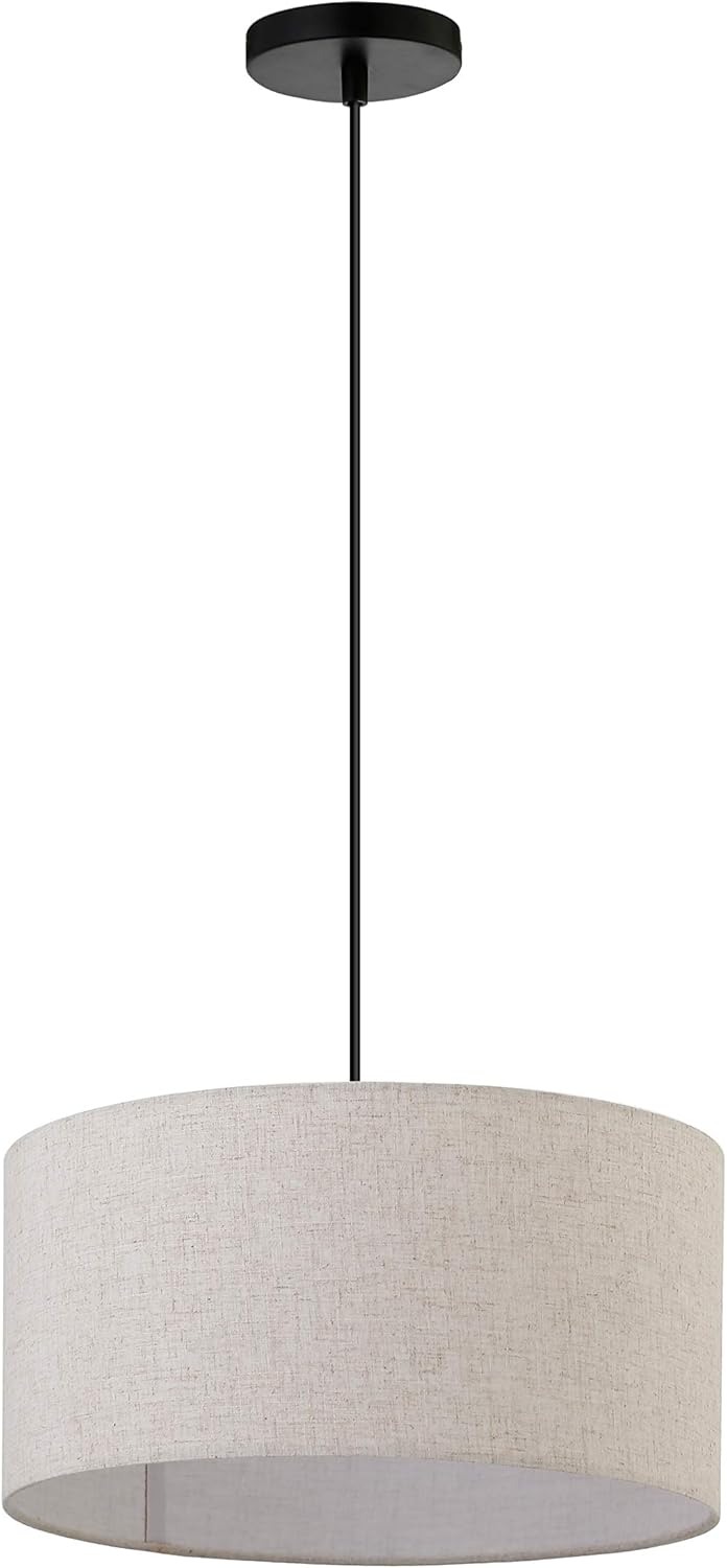 Amazon Basics Pendant Lamp 15.7" x 15.7" x 60", Matte Black, Pendant