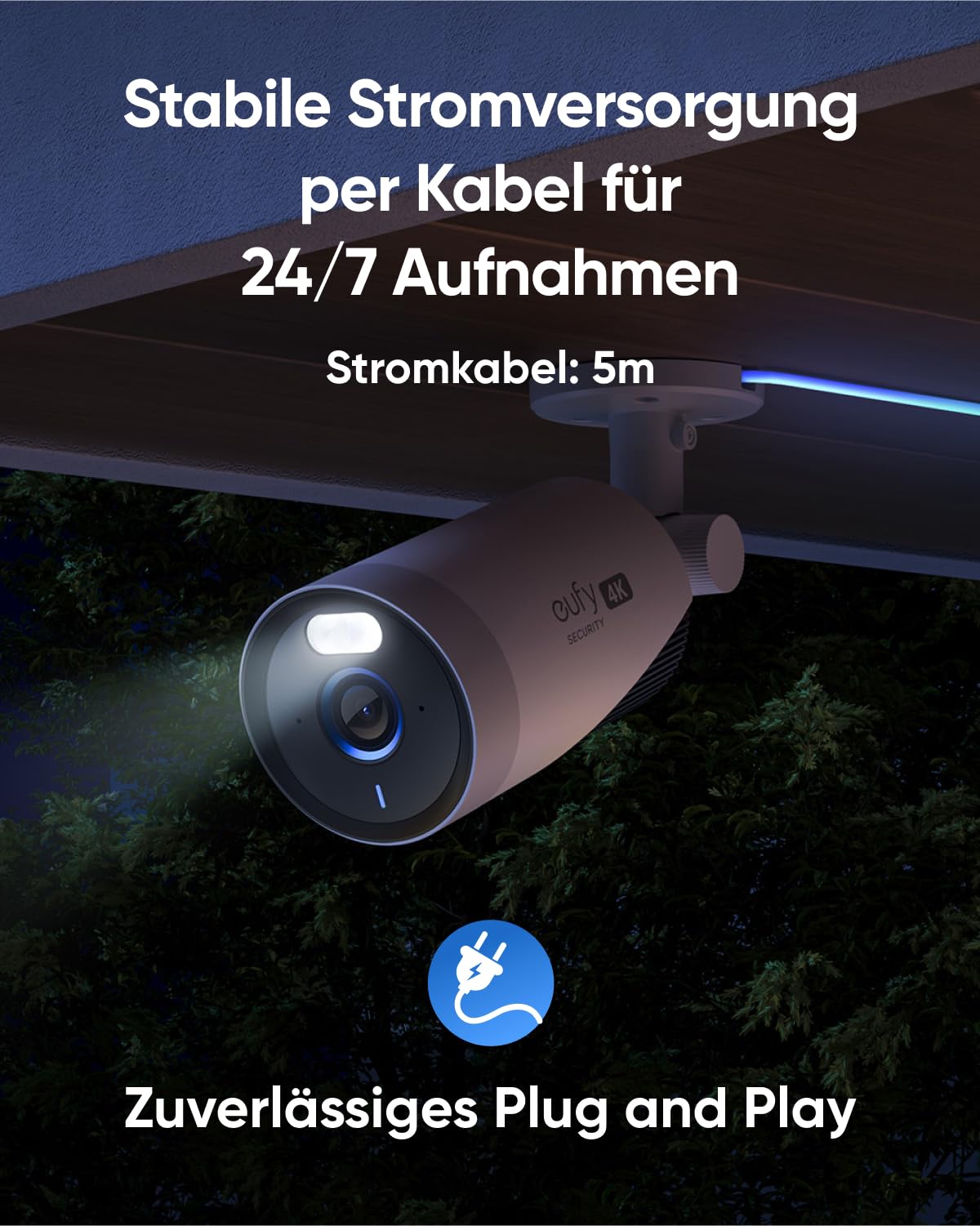 eufy Security eufyCam E330 Überwachungskamera für Außen, 4K, 24/7 Aufnahme, Netzstrombetrieben, veratärktes Wi-Fi, Gesichtserkennungs-KI, ohne monatliche Gebühren, 4 Kamera Set, inklusive HomeBase 3
