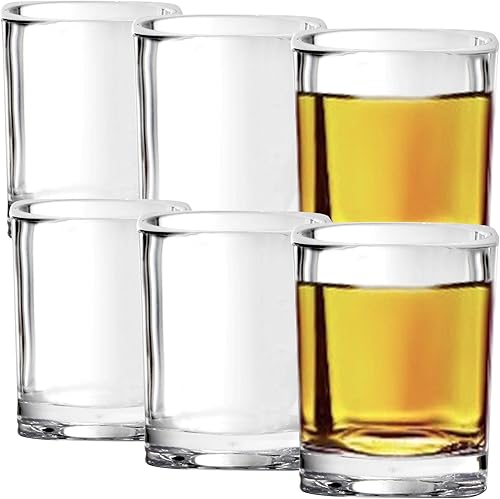 Youngever Paquete de 6 vasos de chupito de plástico, vasos de chupito de plástico, vasos de chupito transparentes (2.5 onzas)