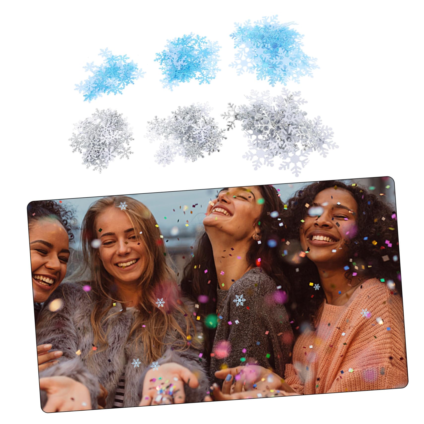 COLLBATH 2 Piezas Decoración De De Nieve Falso Navidad Espolvorear Brillo Confeti Decorativo Fiesta Rocía Confeti Mesa De Vacaciones Decoraciones De Fiesta De Navidad Poliéster
