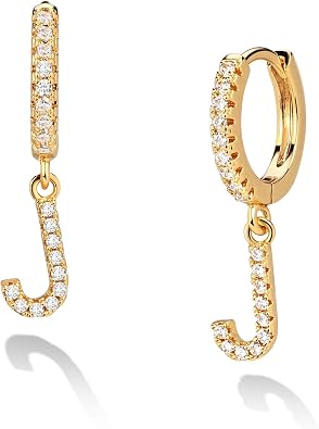 VACRONA Women Gold Hoop Earrings Huggie Initial Sleeper 14K Gold Plated Small Hypoallergenic Personalized Letter Jewelry Gift A-Z