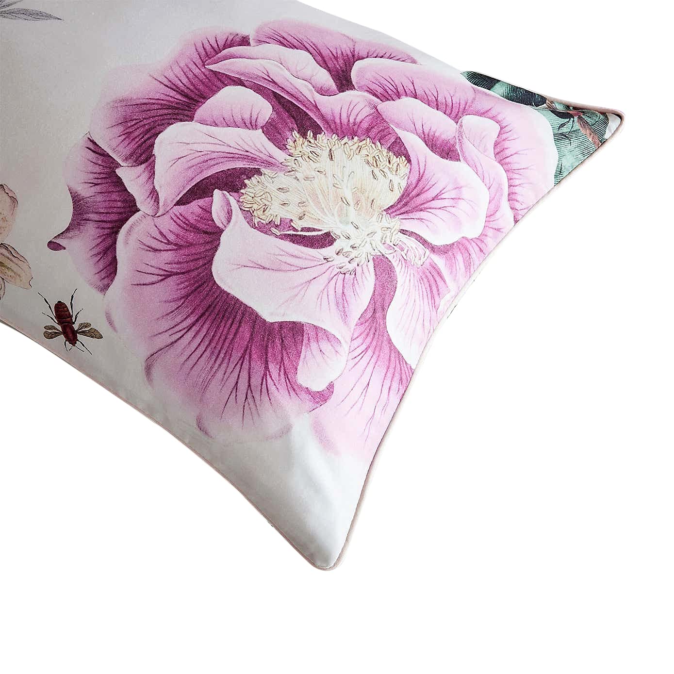 Paoletti Krista Housewife Pillowcase (Pack of 2) (One Size) (White/Purple/Green, 50 x 75cm