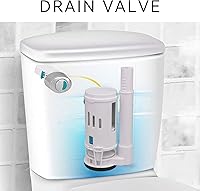 Vista 2 de Kit de reemplazo de válvula de llenado de retrete con válvula de drenaje doble separada para inodoro blanco con junta