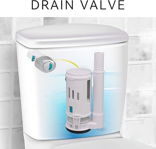 Miniatura 2 de Kit de reemplazo de válvula de llenado de retrete con válvula de drenaje doble separada para inodoro blanco con junta