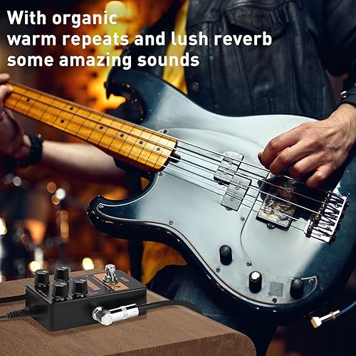 Vista 73 de Satone Pedal de efecto de guitarra eléctrica S807 Hugger Compressor - Pedal de metal acústico preestablecido con efecto de compresor de circuito