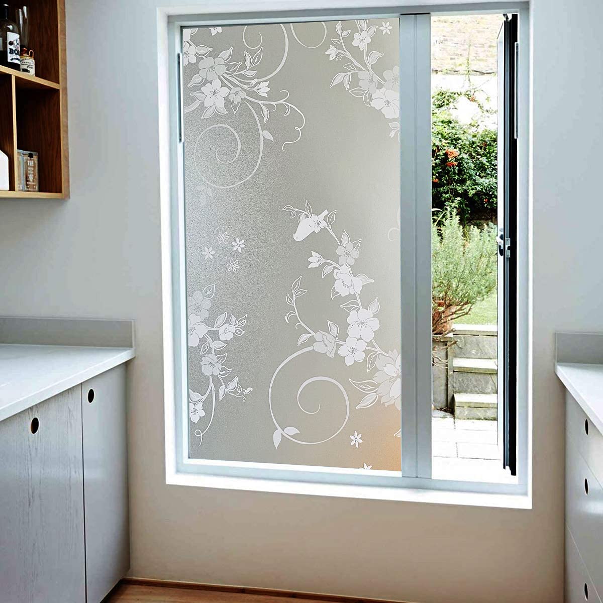 Película Tintada para Ventanas Película de Ventana Mate 3D, película autoadhesiva vidrieras privacidad, Pegatina esmerilada for Puerta casa Película para Ventanas(90 x 500 cm)