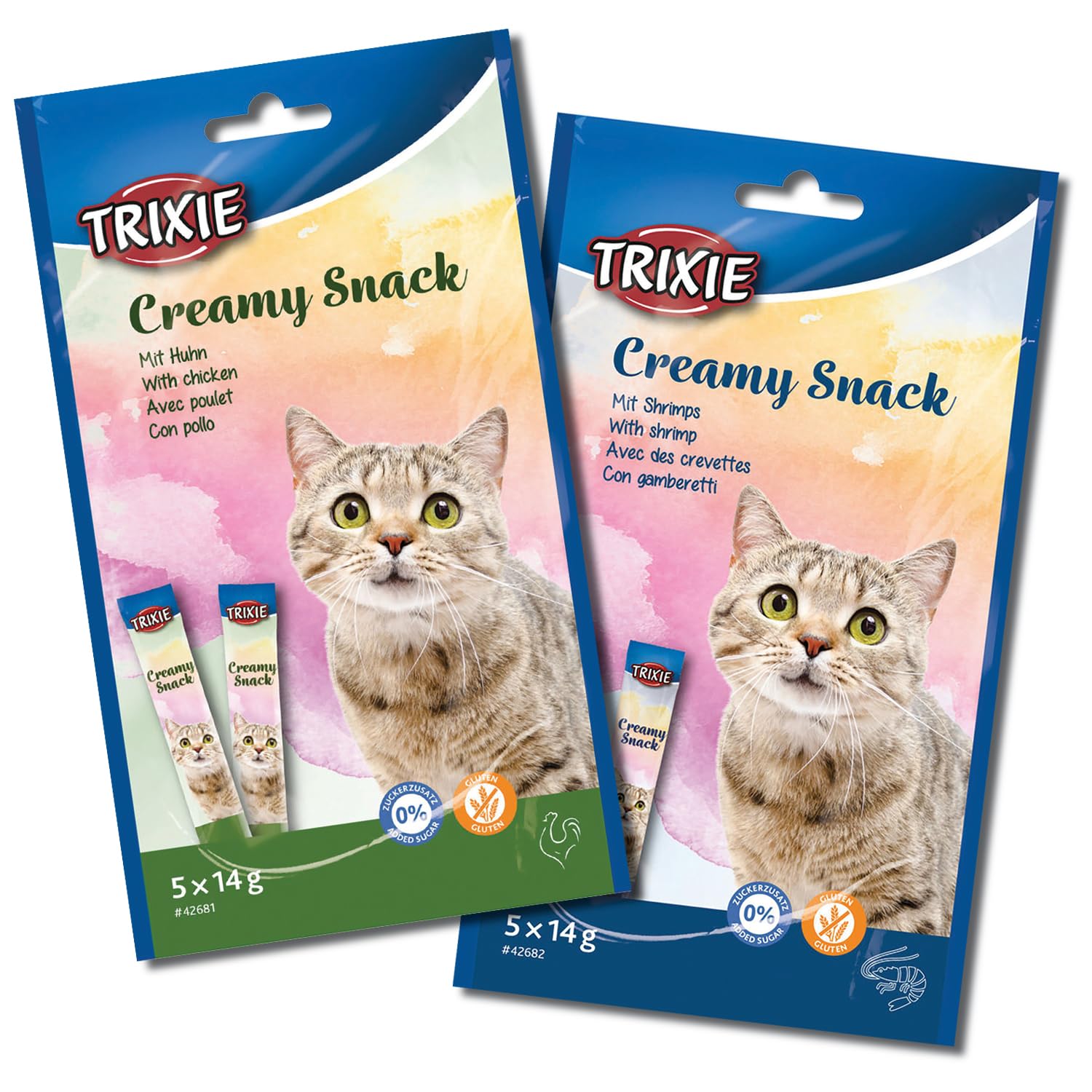 Trixie Cat Treat Combo of Creamy Chicken Snack and Creamy Tuna & Shrimp Snack, Nutrient Rich Treats for Cats, Suitable for All Breeds – (Pack of 2) (B0CZ478G3Y) Amazon Price History, Amazon Price Tracker