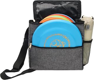 Windspeed Cadet Disc Golf Bag - Waterproof Portable 10-Disc Capacity Small Pro Bag with Adjustable Strap for Men & Women (Grey)