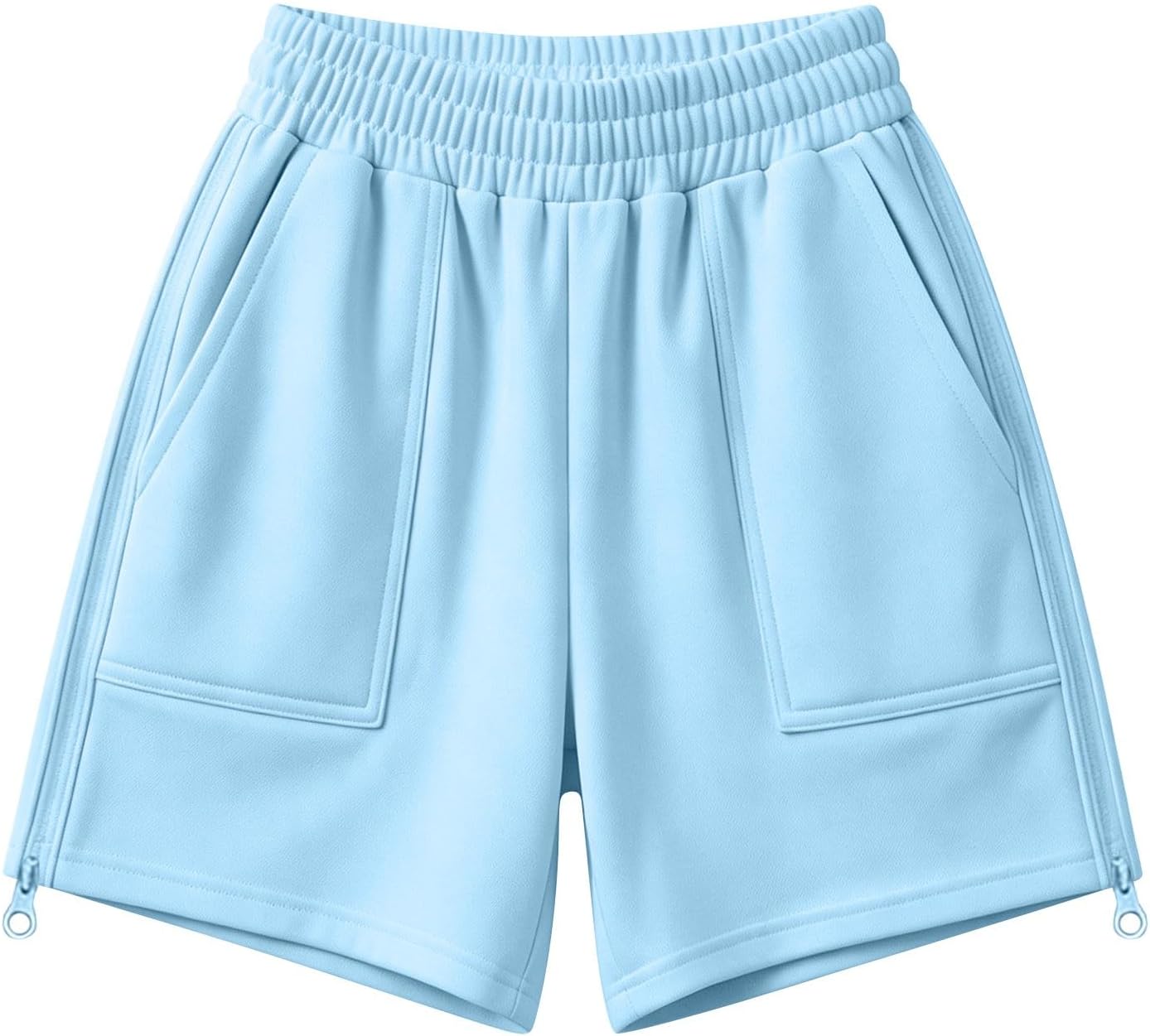 Sport Shorts for Women with Pockets Side Zipper Summer Athletic Gym Workout Shorts Activewear Outfits Short Pants
