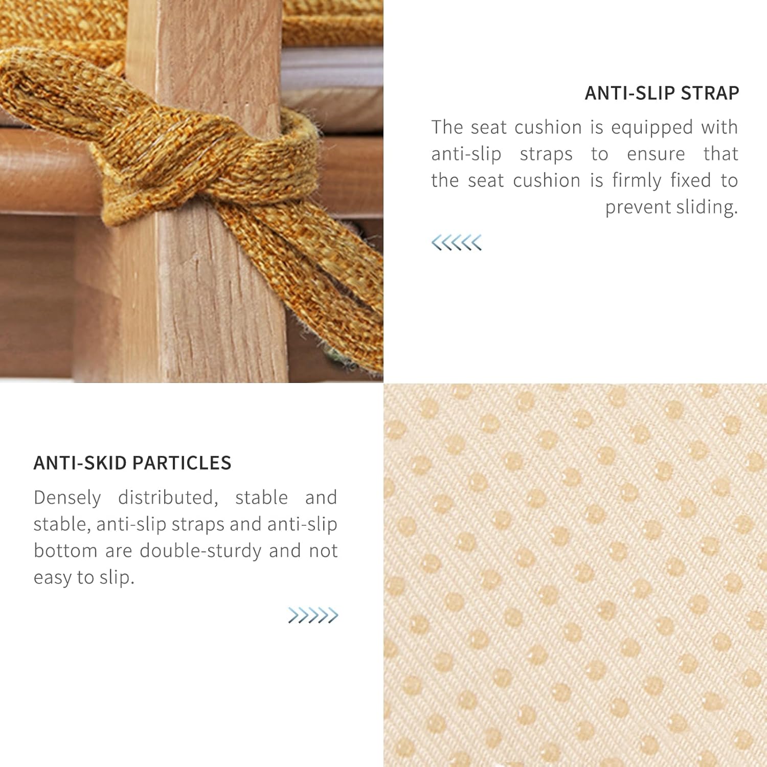 4ピース 厚手チェアクッションセット 取り外し可能なシートパッド 滑り止め 屋内/屋外用クッション ガーデンオフィスソファ用 紐付き