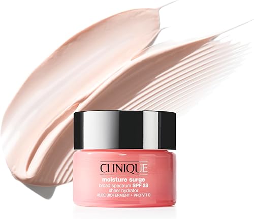 Clinique Moisture Surge Broad Spectrum SPF 28 Sheer Hydrator Face Moisturizer With Hyaluronic Acid, Aloe Bioferment + Provitamin D | Hydrating + Protecting, 1 Ounce