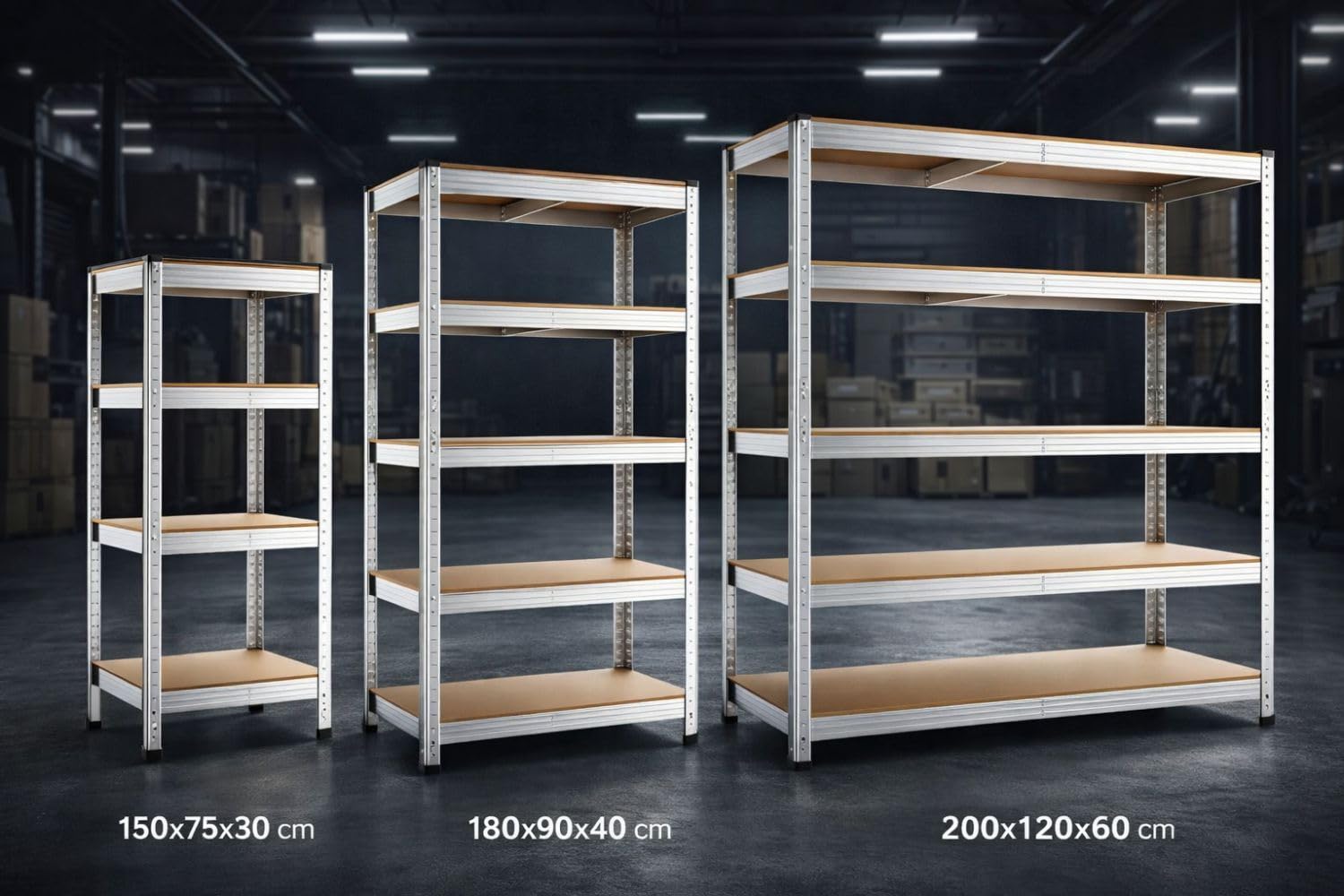 Set 2 Scaffalature in Ferro 150x75x30 cm 5 Ripiani - 175 kg per Ripiano (875 kg Totali) - Scaffale Metallico con Ripiani in MDF - Montaggio ad Incastro - Ideale per Garage, Ripostiglio e Cantina