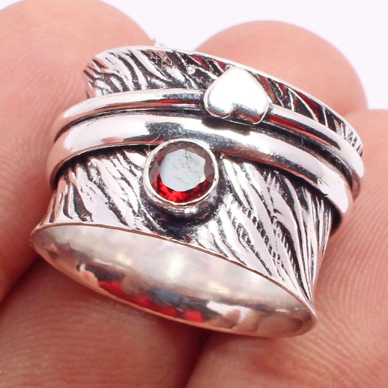Spinner Rings Wholesale Lot for Women - Rings for Women - Fashion Ring Set, Silver Plated Stress Relief Fidget Spinner Ring, Handmade Mix Gemstone Rings For Women