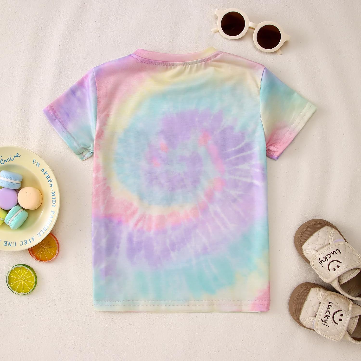 BOUTIKOME Birthday Girl Shirts Toddler Kid Girls Tie Dye T-Shirt Birthday Outfits Summer Tees B-Day Gifts Party Tops 1-10Y