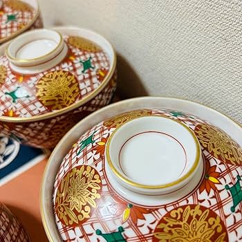 たち吉　花唐草　朱巻　金彩　蓋付き丼ぶり揃　5客セット　雑煮碗　煮物碗　どんぶり たち吉 花唐草 朱巻 金彩 蓋付き丼ぶり揃 5客セット 雑煮碗 煮物碗