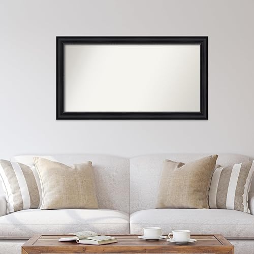 Miniatura 4 de Amanti Art Espejo de baño negro para sobre fregadero, 27 x 49 pulgadas, espejo rectangular negro Astor, marco de madera tradicional de gran tamaño,