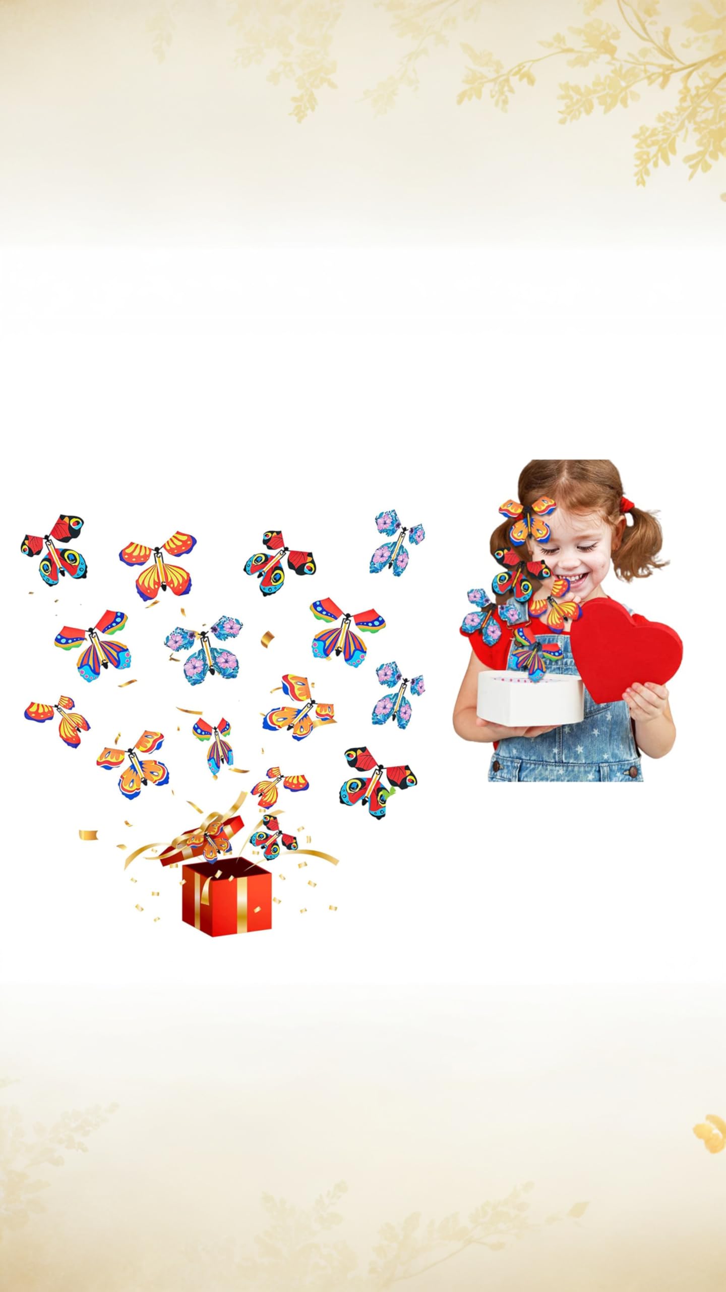 15 Pcs Magic Fairy Flying Butterfly,Rubber Band Powered Wind up Butterfly Toy for Surprise Gift or Party Playing Outdoor Playing (Random Color)