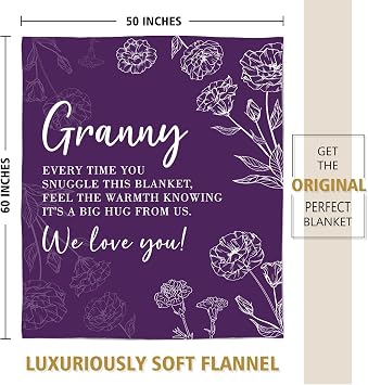 GiltGlimmer Granny Gifts for Grandma, Granny Floral Blanket 50 x 60