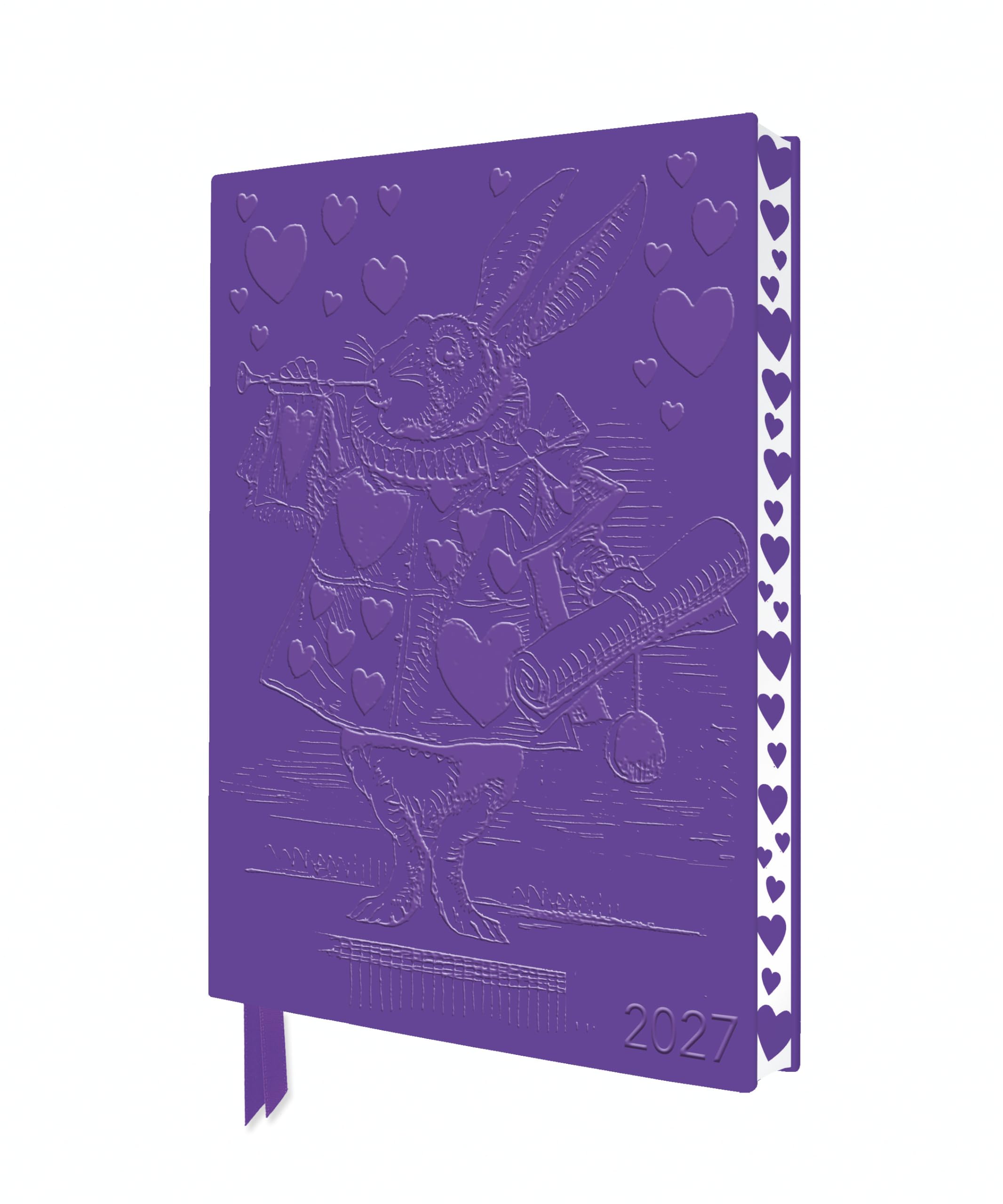 Alice's Adventures in Wonderland: White Rabbit 2027 Artisan Art Vegan Leather Diary Planner - Page to View with Notes