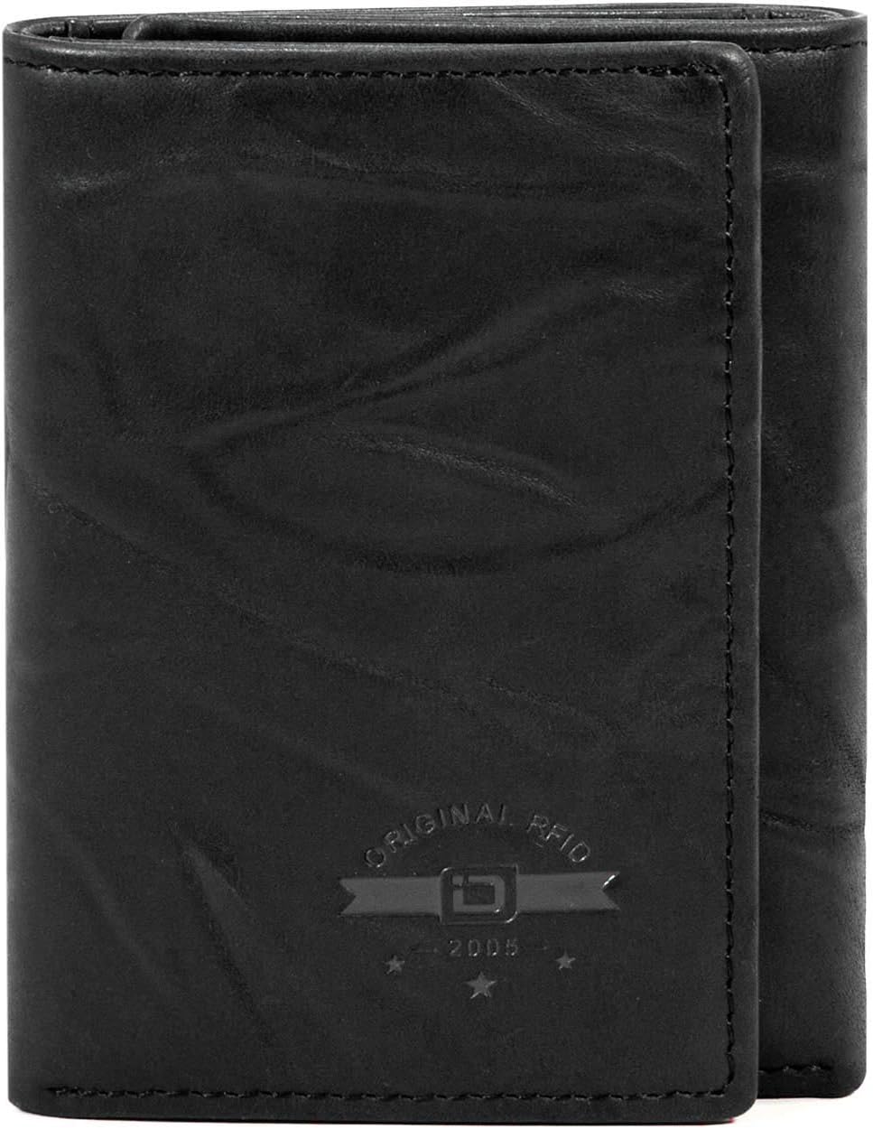 ID Stronghold RFID Blocking Trifold Wallet for Men - Crazy Horse Western Leather