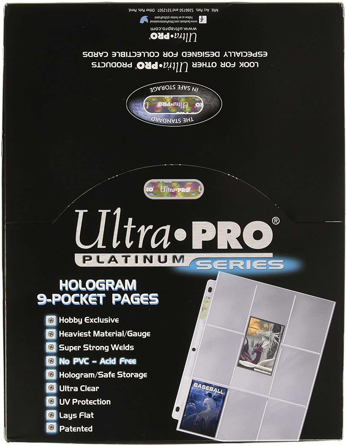 Ultra Pro 9 Pocket Pages Platinum Series - 100 Pages of Card Sleeves for Trading Card Binder and