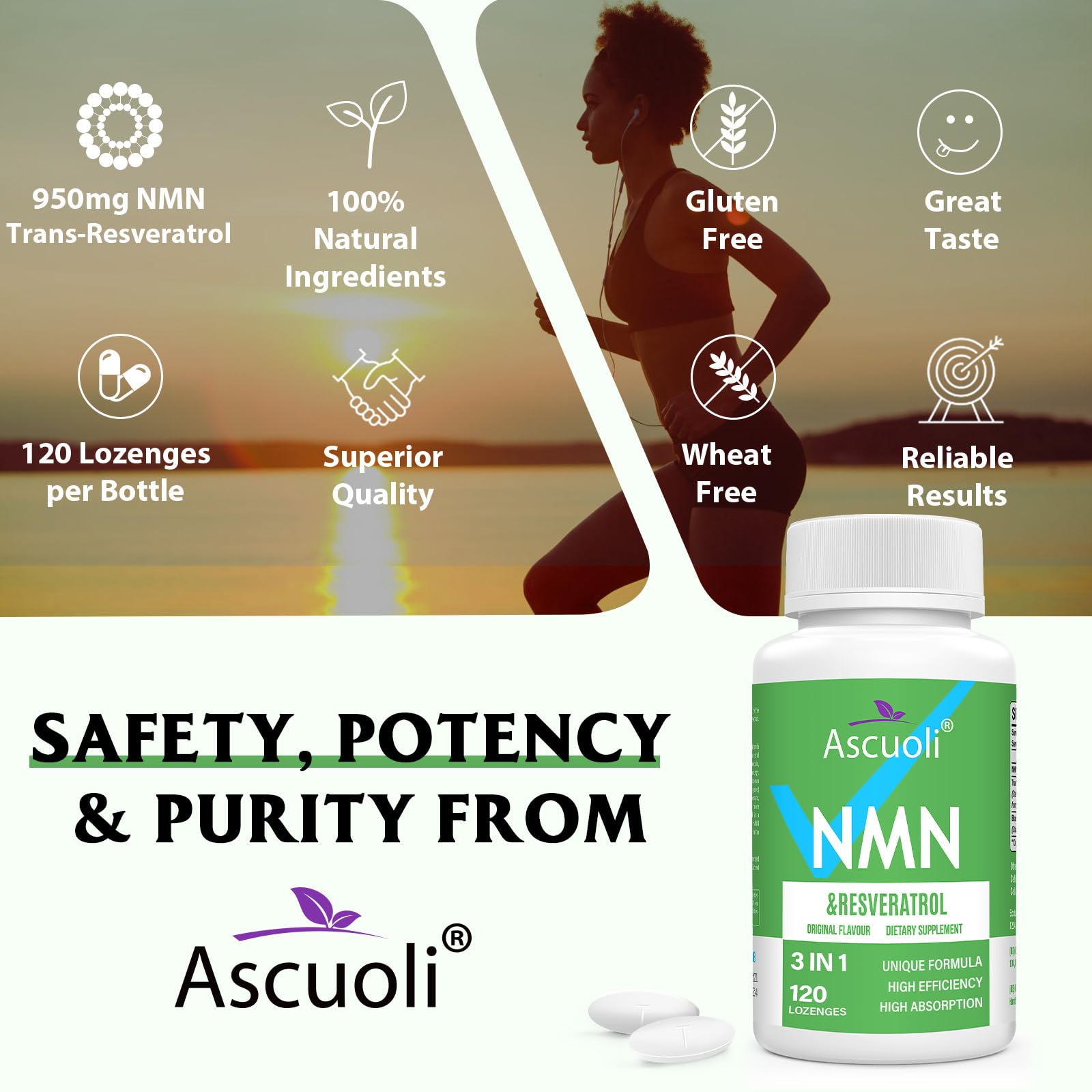 Sublingual NMN Resveratrol Supplement 950mg, 480 Lozenges (480-Day Supply) — Amazon image 5