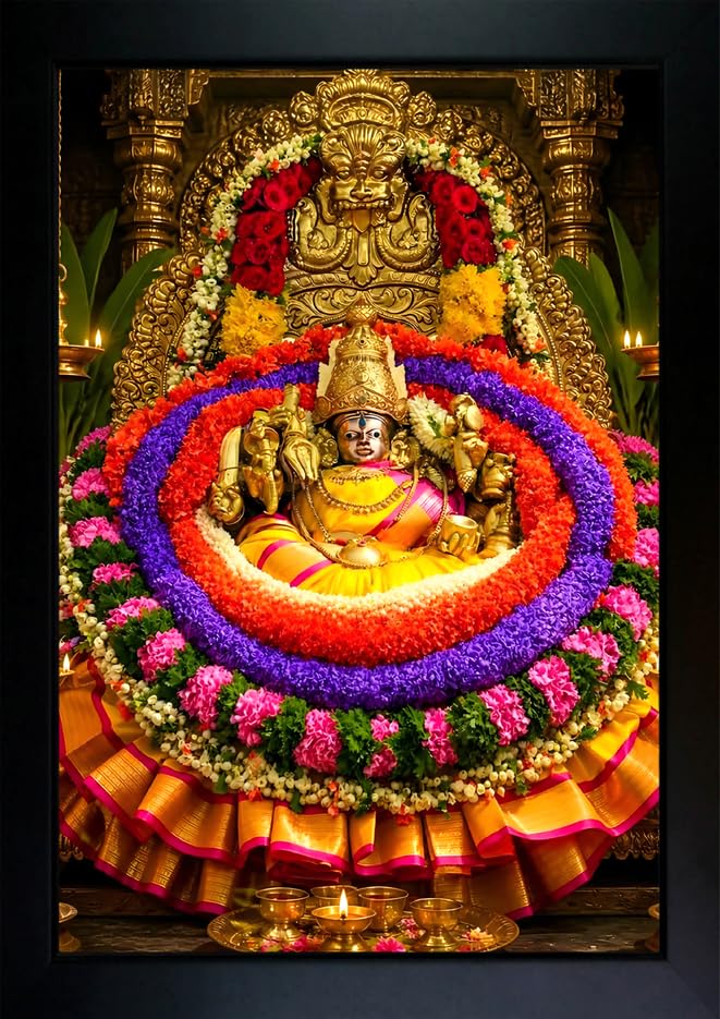 CrowdHall Chamundeshwari Photo Frame | Chamundeshwari Maa Photo Frame Wall Painting For Home Decoration,Puja Room And Gifting (10 x 13.5 inch)-image-26