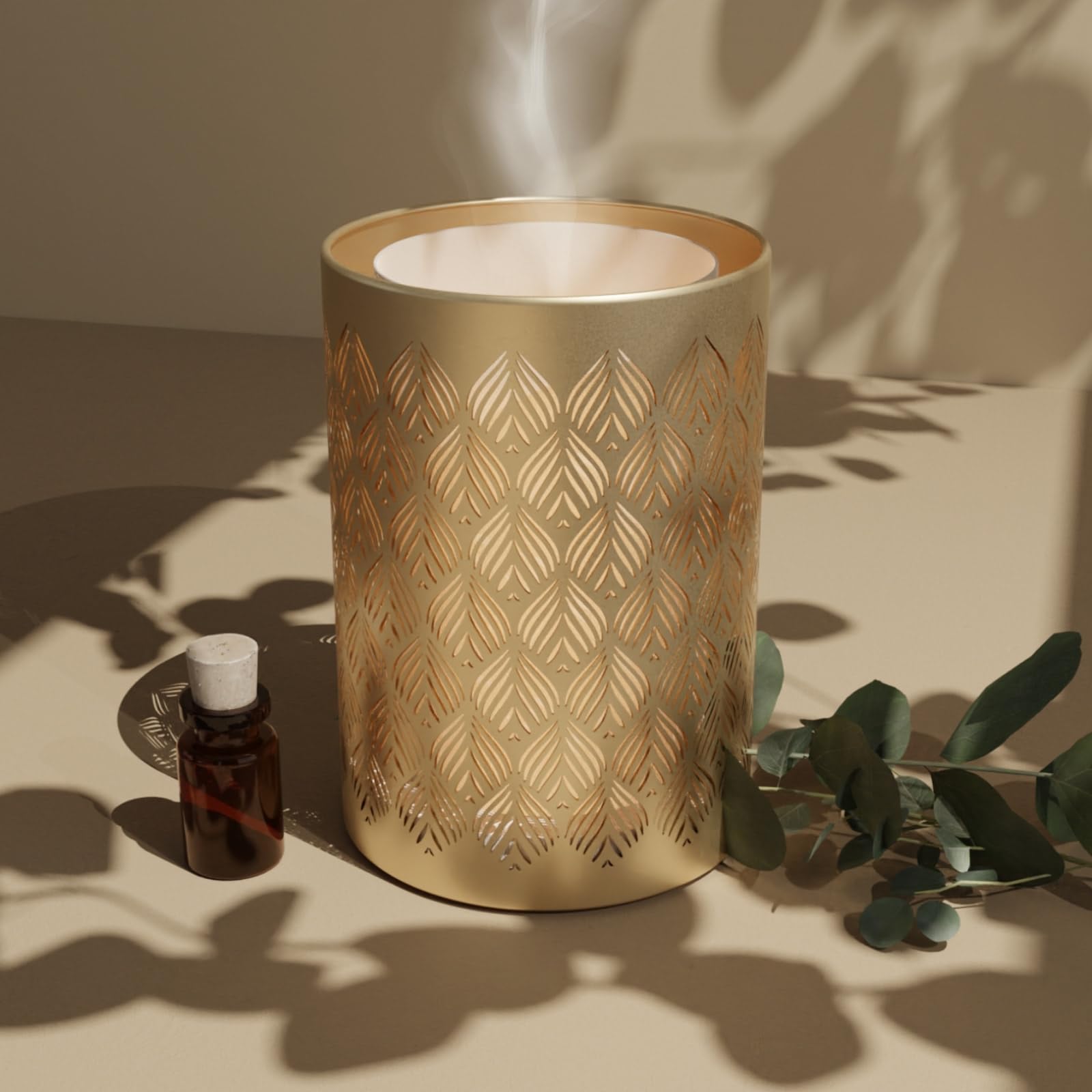 Zen’Arôme Diffuseur Huile Essentielle Vienne – Diffusion Ultrasonique Multifonction Aromathérapie à Froid – Parfum Maison - Télécommande et Éclairage LED Coloré – Métal et Verre