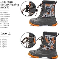 Vista 2 de BODATU Botas de nieve impermeables para niños con aislamiento para clima frío