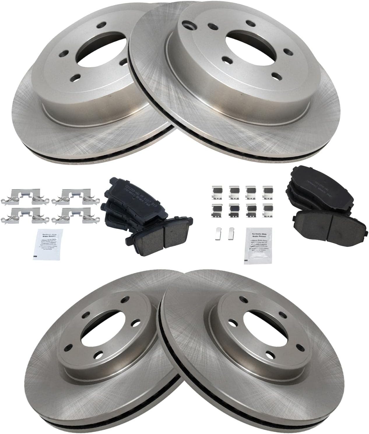TRQ Front & Rear Ceramic Brake Pad & Rotor Kit for 07-09 Edge Lincoln MKX