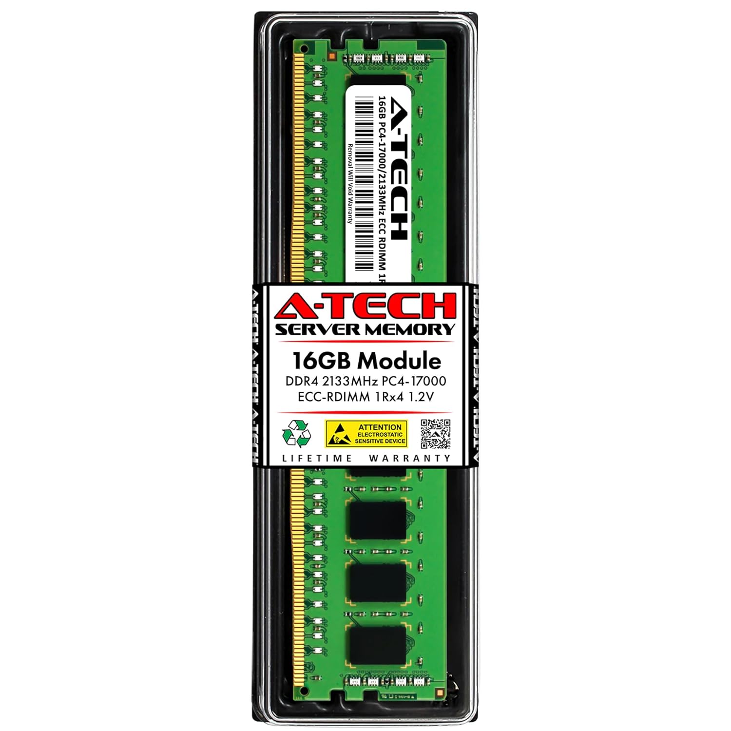 A-Tech 16GB DDR4 2133MHz PC4-17000 ECC RDIMM 1Rx4 1.2V Single Rank ECC Registered DIMM 288-Pin Server & Workstation RAM Memory Upgrade Module (A-Tech Enterprise Series) A-Tech 16GB DDR4 2133MHz PC4-17000 ECC RDIMM 1Rx4 1.2V Single Rank ECC Registered DIMM 288-Pin Server & Workstation RAM Memory Upgrade Module (A-Tech Enterprise Series)