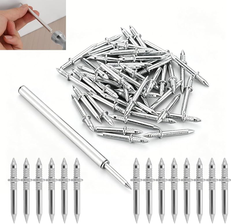 200 Pack Baseboard Nails Wall Mount Double Head Skirting Nails Seamless Invisible Baseboard Screws for Baseboard Installation Wooden Steps Skirting Board Door Solid Wood Trim Window Frame