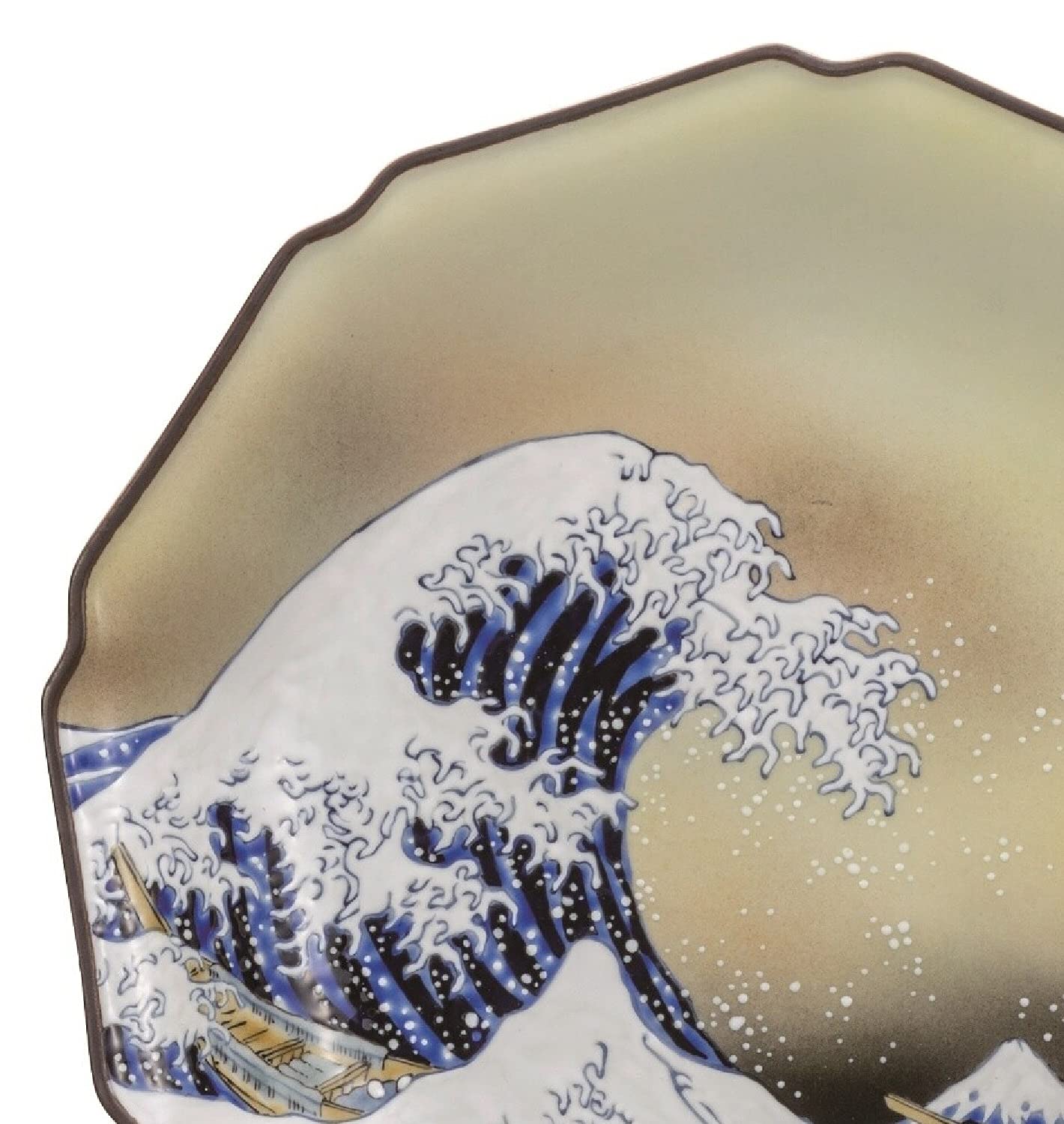Amazon.co.jp: 九谷焼 10号飾皿 北斎 神奈川沖浪裏（皿立付） : ホーム
