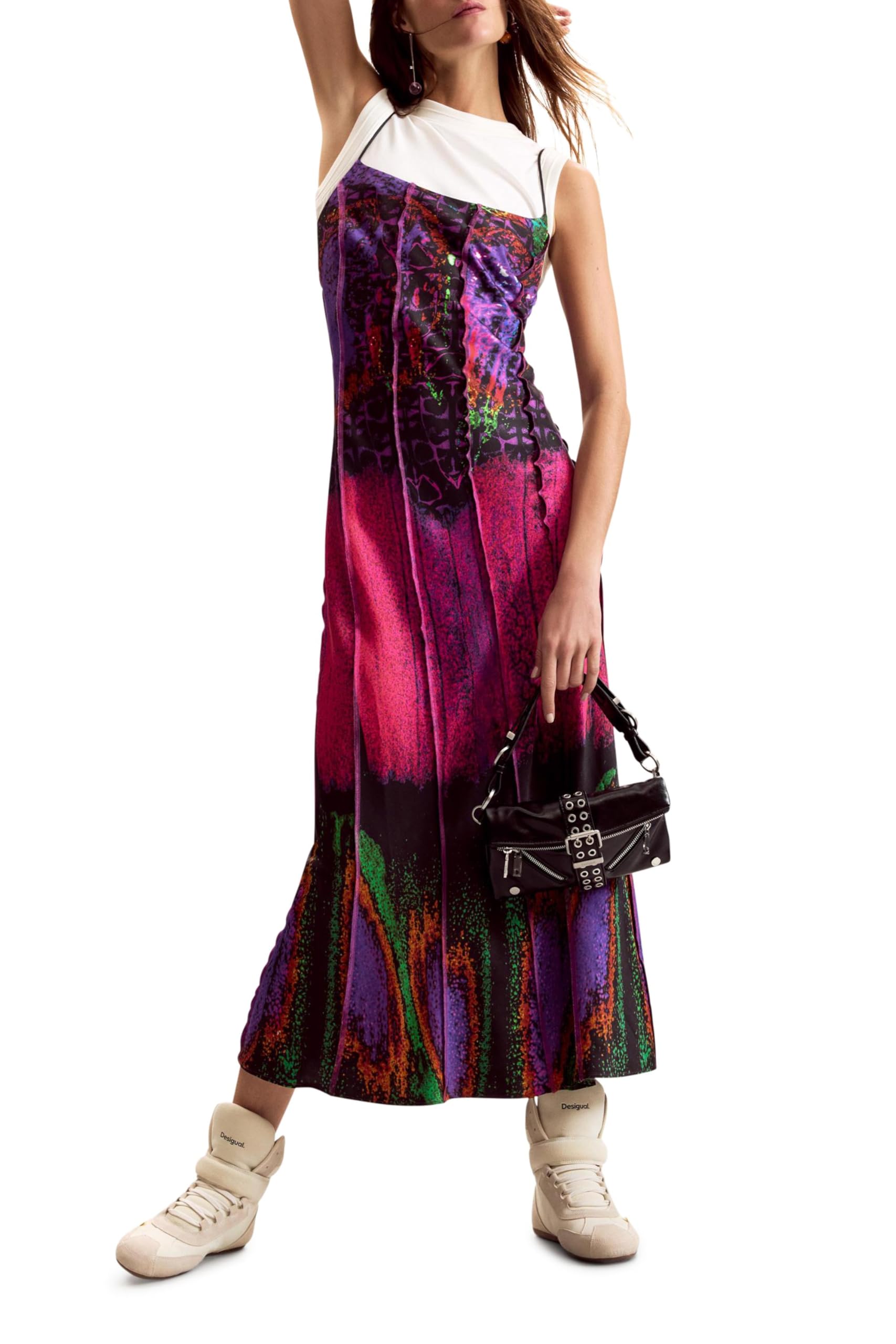 Desigual Vestido sin Mangas de la colección Mujer, Rosa Oscuro, XL