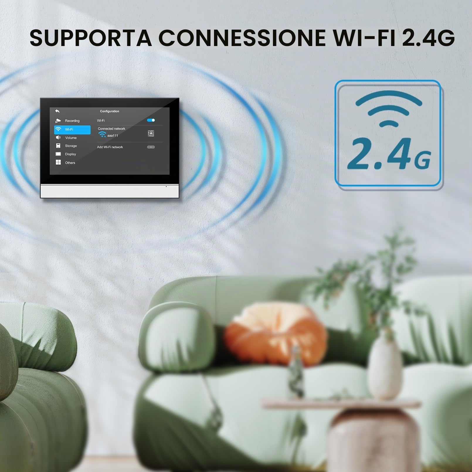 Tuya Videocitofono con WLAN, Videocitofono 1080p con Telecamera, 4 Fili, Sblocco tramite App/Carta, Rilevamento del Movimento, Registrazione e Riproduzione (25 cm)