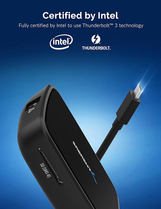 SABRENT Thunderbolt 3 Certified Travel Dock Dual Display Compact Docking Station miniatura 9