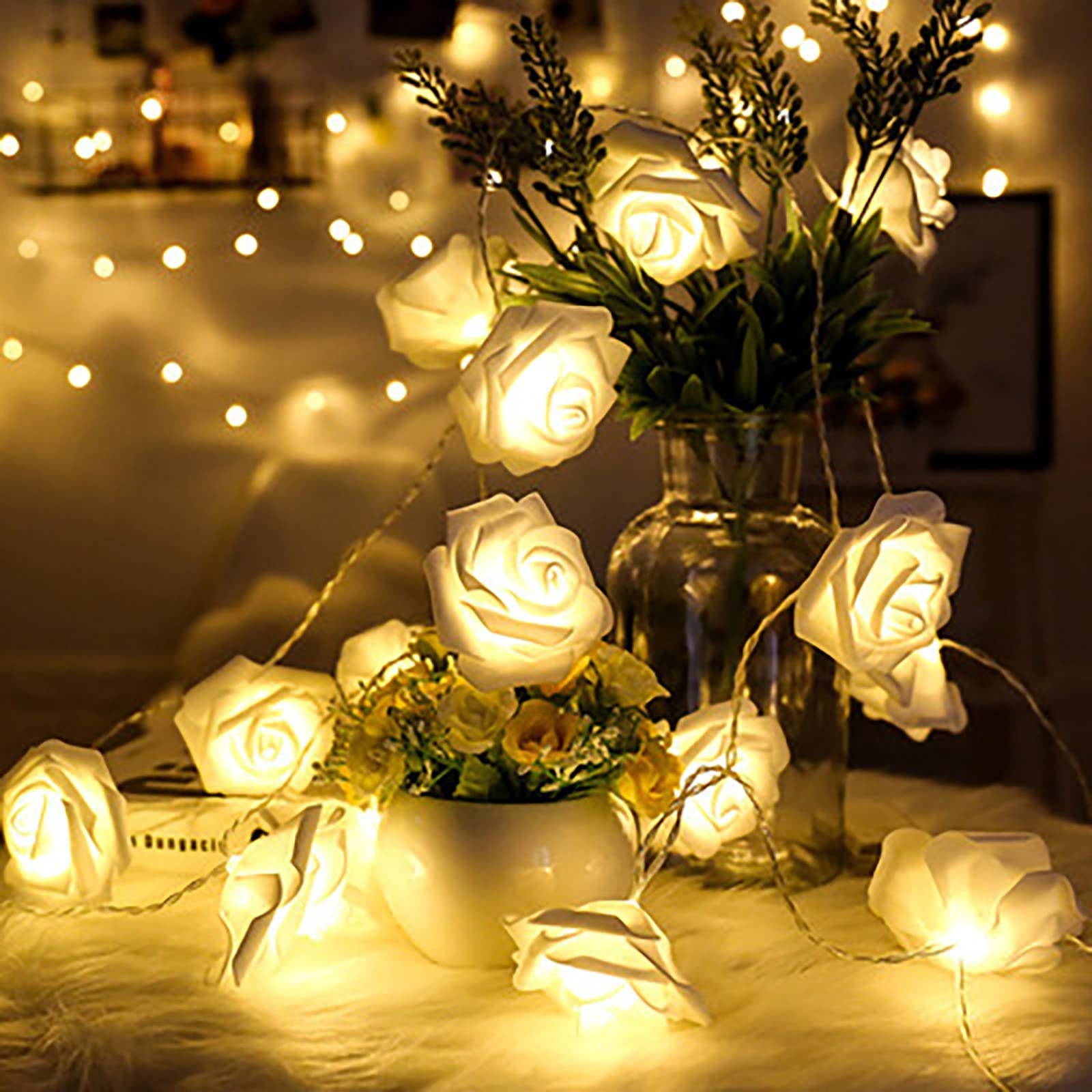 LED Strip Fairy Lights Battery LED Fairy Lights Outdoor Fairy Lights Indoor Wedding Decoration Valentine's Day Decoration Fairy Lights LED Strip Fairy Lights (B5-D, 6 m)