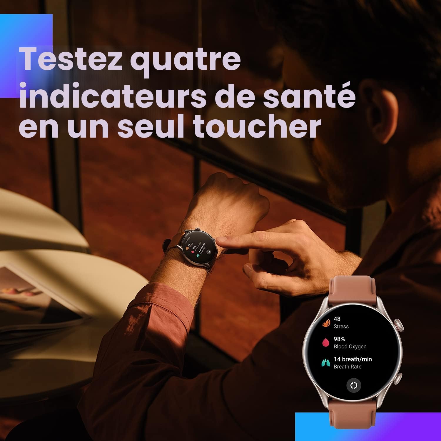 Amazfit GTR 3 Pro Montre Connectée, GPS, SpO2/Cardiofréquencemètre/Moniteur de Sommeil, 150+ Modes Sportifs, Appels Bluetooth, Alexa, 1.45" AMOLED Smartwatch Sport (Brun)