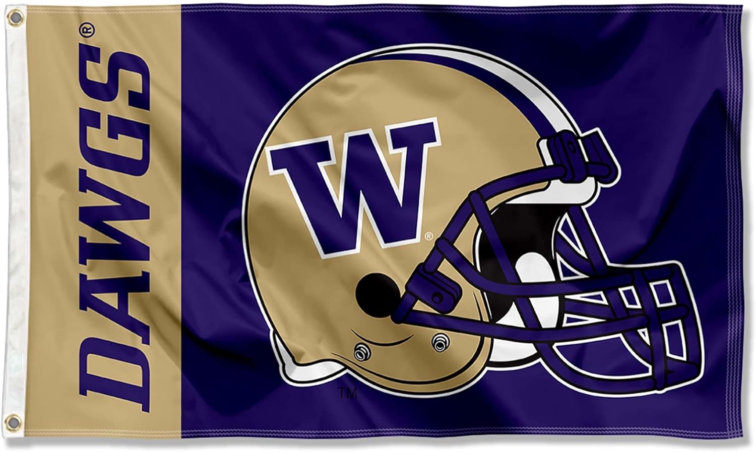 Washington UW Huskies Football Helmet 3x5 Flag