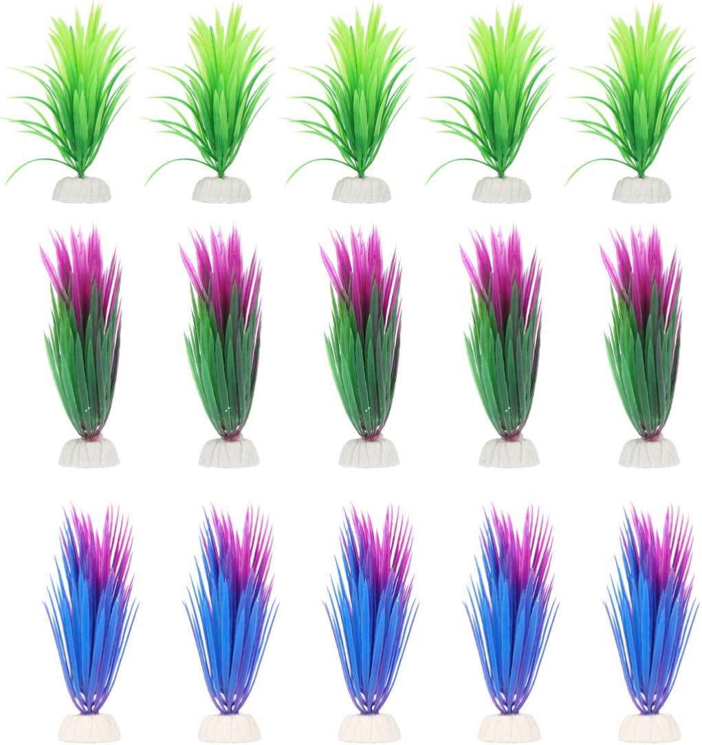 balacoo 15PCS Artificial Water Plants Aquarium Artificial