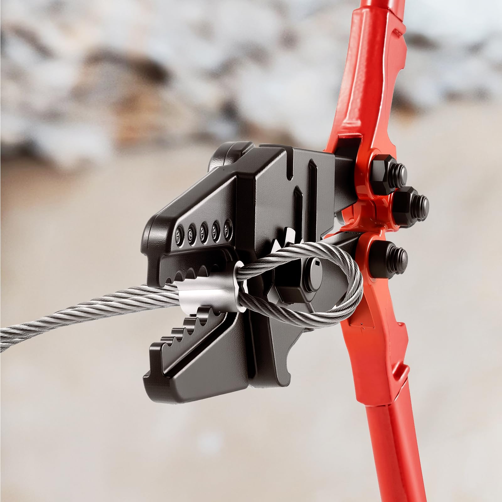 Herramienta de Prensado Manual de 24", Arrugador de Alambre de Acero Aleado Capacidad de Prensado: 3/16" (5,0 mm), Herramienta de Engarzado Uso en Construcción de Cables e Industria Mecánica