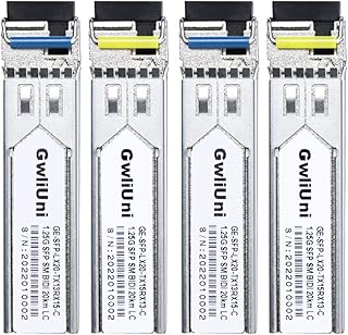 4PCS 1.25G BIDI SFP Single Mode Fiber Module Network Transceiver, 1310nm 20km, LC Interface for Cisco, Netgear, MikroTik, Ubiquity, DLink etc,