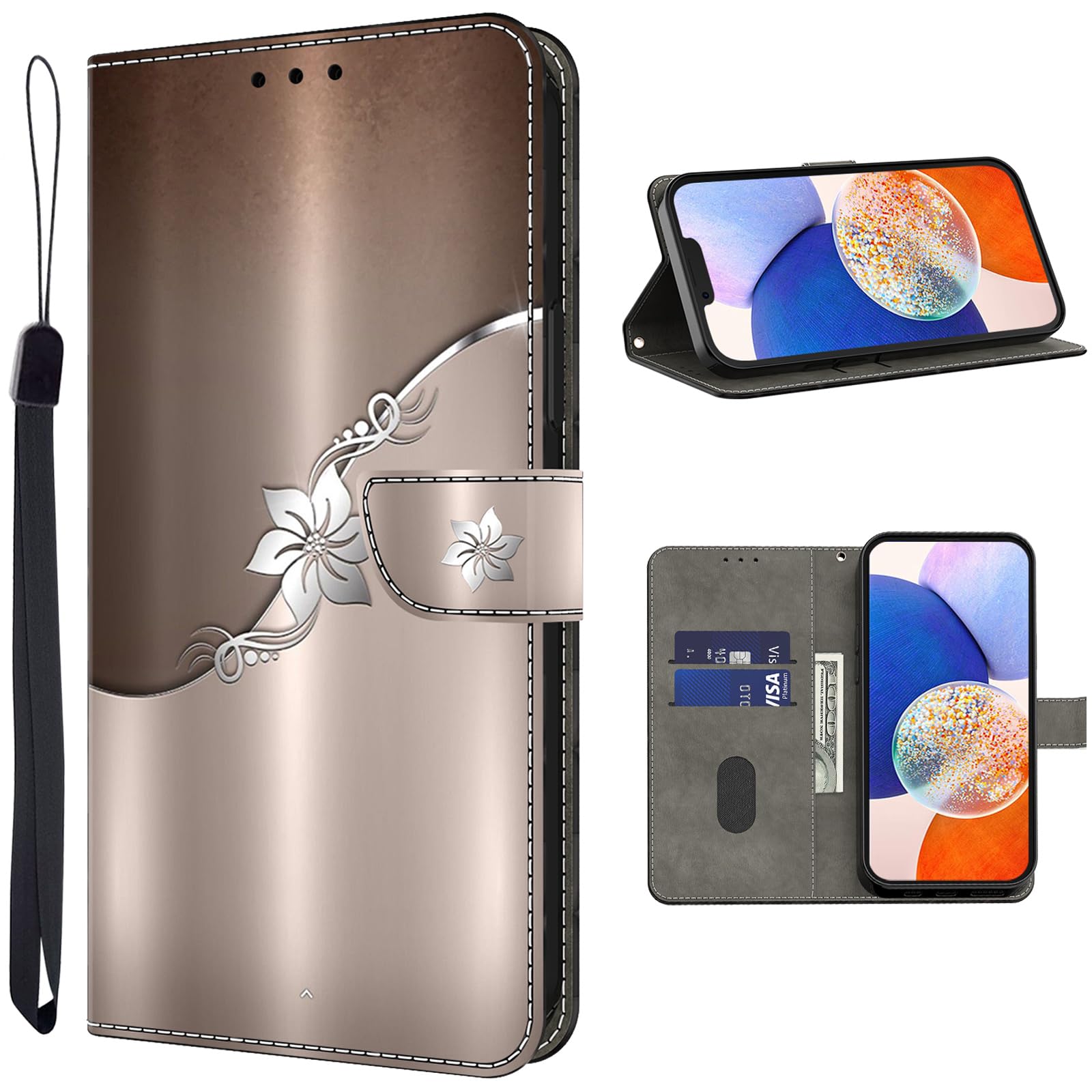 TUOLISG Handyhülle für Samsung Galaxy A54 5G Hülle,PU Leder