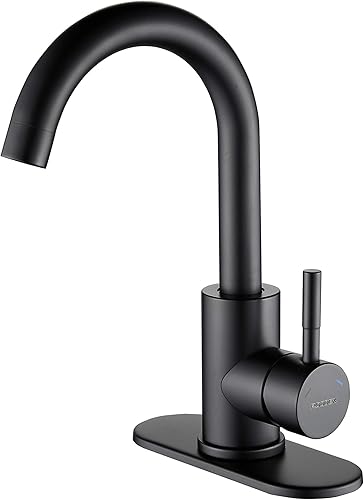 Grifo de fregadero de barra húmeda de acero inoxidable con un orificio giratorio 360 con placa de cubierta de 3 agujeros, pequeño y moderno grifo de