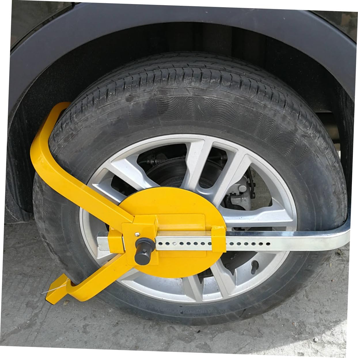 Car Wheel Clamp Anti-Theft Lock Portable Fork Parking Security Device for Vehicles Easy to Store and Use Yellow