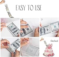 Vista 4 de 100 cajas de dinero para tartas, bolsas transparentes autoadhesivas y resellables, bolsa de plástico transparente para Navidad, cumpleaños, bodas