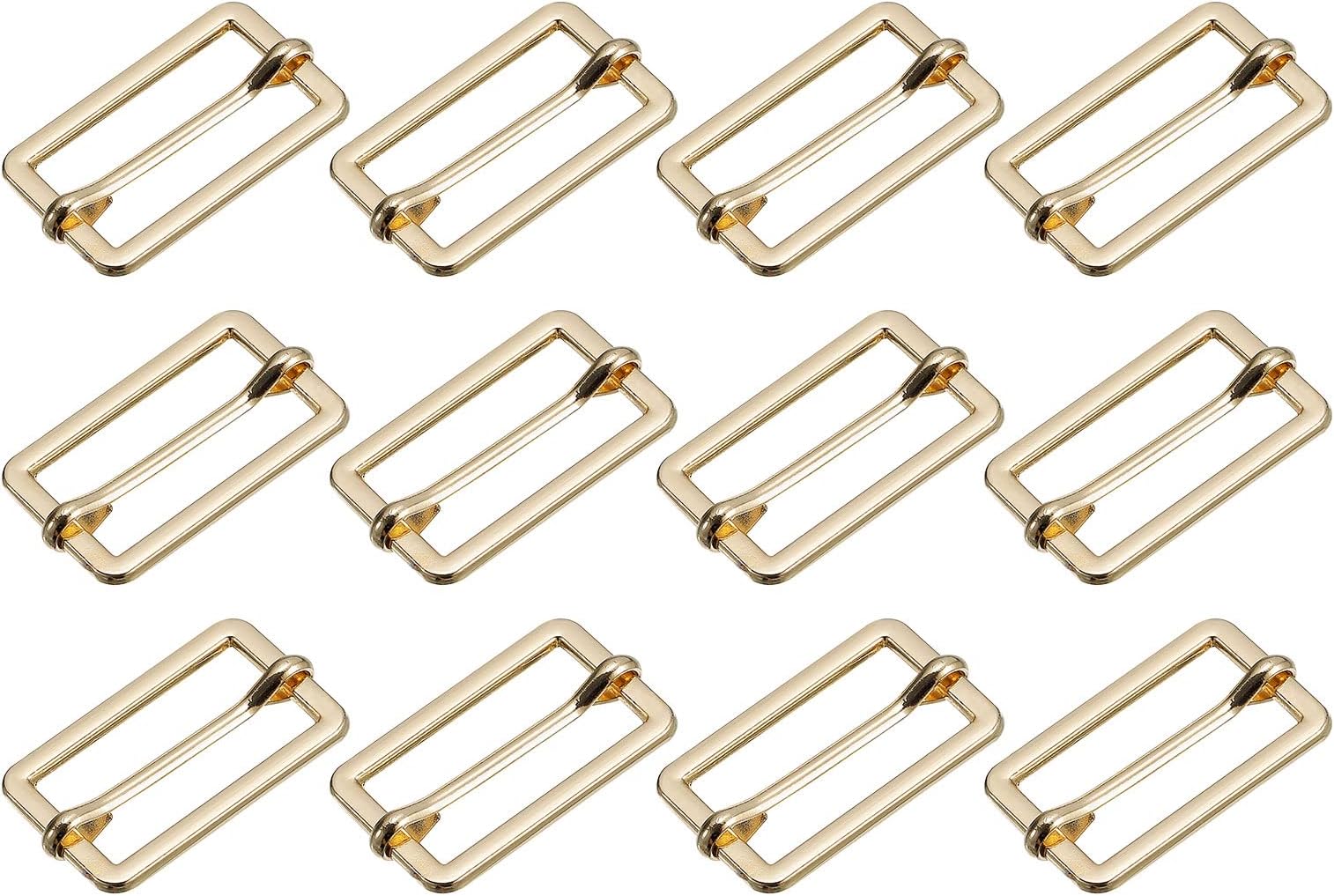 sourcing map Slides Buckles, Metal Rectangle Adjuster Roller Pin Buckles Slider Strap Adjuster for Belt DIY Accessories